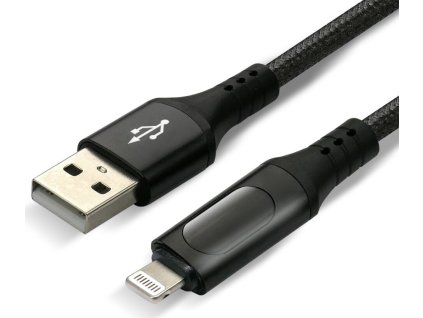 kabel przewod pleciony usb lightning lcd everactive cbb 1ibl 100cm z obsluga szybkiego ladowania do 2 4a czarny