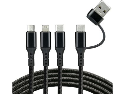 kabel przewod usb c usb 3w1 usb c lightning micro usb 120cm everactive cbb 1 2all do 3a