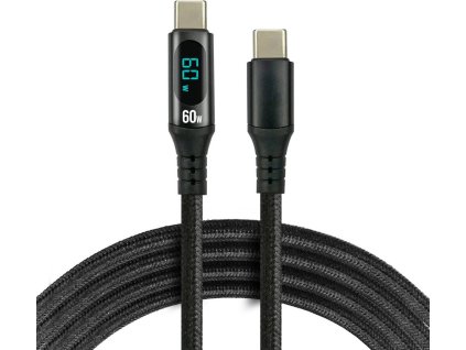 kabel przewod usb c pd lcd 100cm everactive cbb 1pdl power delivery 3a z obsluga szybkiego ladowania 60w 3