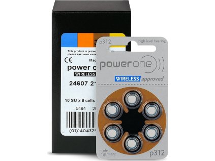 6 x baterie do aparatow sluchowych power one sab varta 312 2