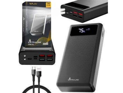 Powerbanka, 30 000mAh, USB-C, Extralink EPB-112, černá