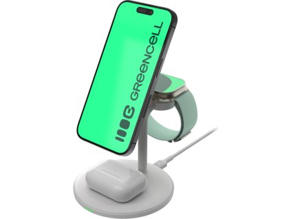greencell magscape ladowarka indukcyjna stand 3w1 magsafe do iphone apple watch airpods i innych sluchawek bezprzewodowych