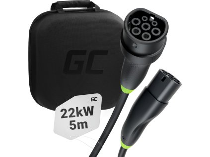 green cell snap type 2 ev charging cable 22 kw 5 m for tesla model 3 s x y vw id3 id4 id5 kia ev6 audi e tron fiat 500e