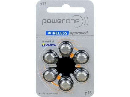 6 x baterie do aparatow sluchowych power one sab varta 13