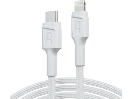 kabel bialy usb c lightning mfi 1m do apple iphone green cell powerstream z szybkim ladowaniem power delivery