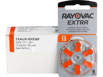 6 x baterie do aparatow sluchowych rayovac extra advanced 13 2