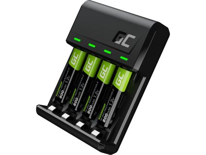 set charger green cell gc vitalcharger and 4x batteries aaa hr03 800mah