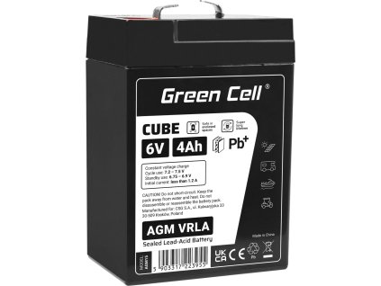 green cell cube agm vrla ip54 6v 4ah bezobslugowy akumulator do systemu alarmowego kasy fiskalnej zabawki