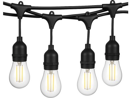 Zahradní girlanda 10m | 10x LED žárovka | IP65 voděodolná | Exteriérový světelný řetěz