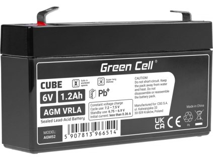 green cell agm 6v 12ah akumulatorova bezudrzbovy akumulator hracky vystrazne systemy hrackarske vozidlo