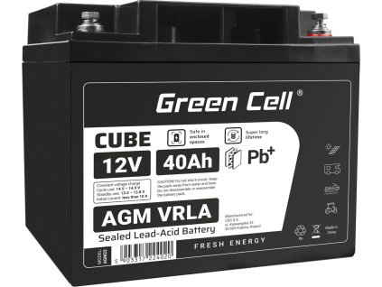 green cell cube agm ip54 12v 40ah vrla battery gel deep cycle scooter mower boat barge mower tractor fishing boat