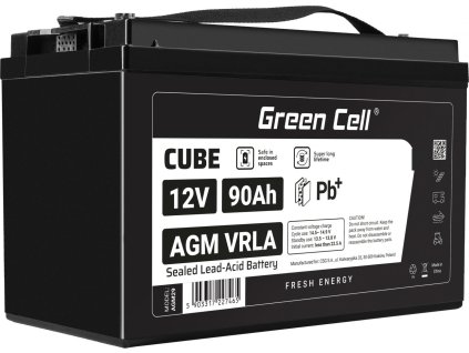 green cell cube agm ip54 12v 90ah vrla battery gel deep cycle scooter mower boat barge mower tractor fishing boat