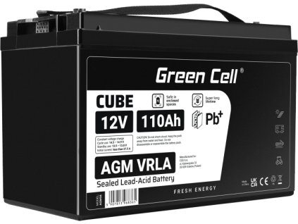 green cell agm vrla 12v 110ah bezobslugowy akumulator do lodzi fotowoltaiki kampera wozka kosiarki