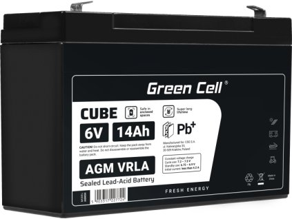 green cell agm vrla 6v 14ah bezobslugowy akumulator do systemu alarmowego kasy fiskalnej zabawki