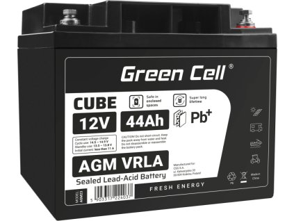 green cell agm vrla 12v 44ah bezobslugowy akumulator do kosiarki skutera lodzi wozka inwalidzkiego