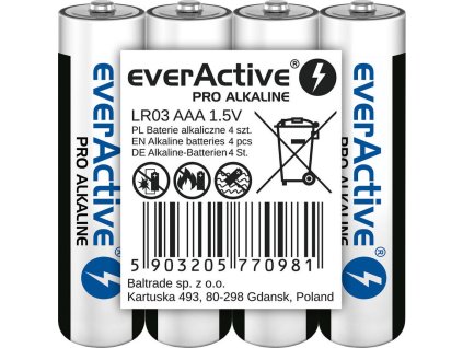 4 x baterie alkaliczne everactive pro lr03 aaa taca