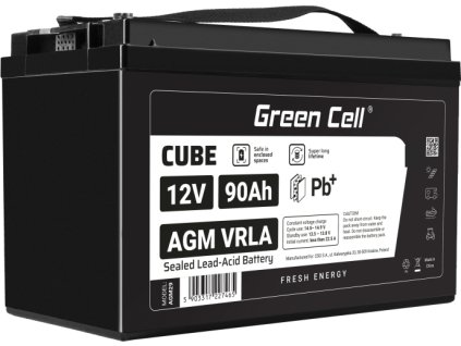 green cell agm 12v 90ah akumulatorova bezudrzbovy akumulator rybarska lod obytne auto fotovoltaika