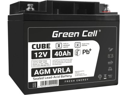 green cell agm 12v 40ah akumulatorova bezudrzbovy akumulator kosacka skuter cln traktorova kosacka