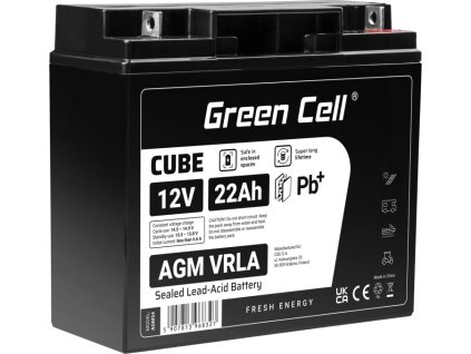 green cell agm vrla 12v 22ah bezobslugowy akumulator do lodzi skutera zabawki wozka