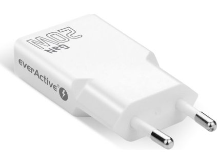 ladowarka sieciowa everactive gan super slim sc 340q z gniazdem usb qc3 0 oraz usb c pd 20w 2