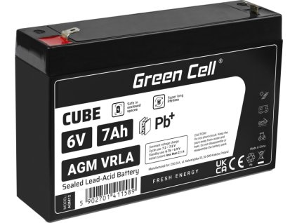 green cell agm vrla 6v 7ah bezobslugowy akumulator do systemu alarmowego kasy fiskalnej zabawki