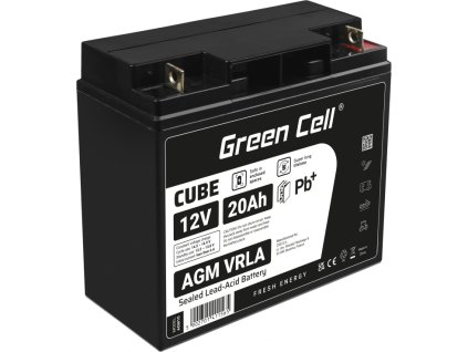 green cell agm vrla 12v 20ah bezobslugowy akumulator do kosiarki skutera lodzi wozka inwalidzkiego