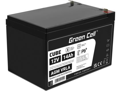 green cell agm vrla 12v 14ah bezobslugowy akumulator do systemu alarmowego kasy fiskalnej zabawki