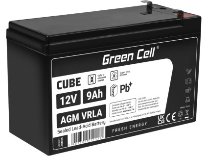 bezudrzbovy akumulator agm green cell 12v 9ah pre zalozne zdroje ups a systemy nudzoveho napajania ups 19 bateria agm green cell 12v 9ah