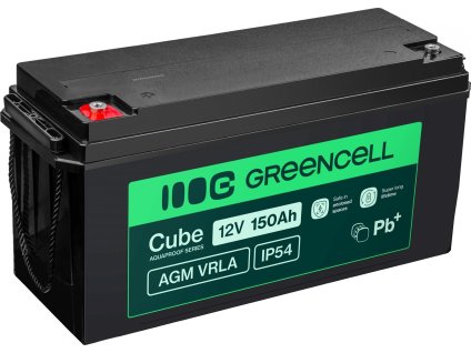 green cell cube agm vrla ip54 12v 150ah maintenance free battery for campers photovoltaics solar panels boats