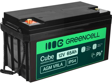 green cell cube agm vrla ip54 12v 65ah maintenance free battery for lawnmowers scooters boats and wheelchairs