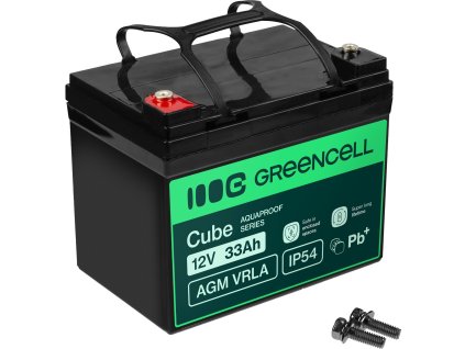 green cell cube agm vrla ip54 12v 33ah maintenance free battery for lawnmowers scooters boats and wheelchairs