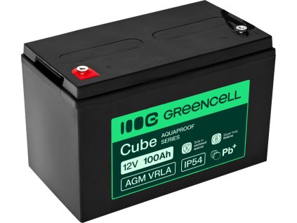 greencell agm vrla 12v 100ah maintenance free battery for ups scales camper 332x175x220mm