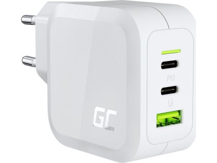 ladowarka sieciowa green cell gc powergan 65w 2x usb c power delivery 1x usb a kompatybilne z quick charge 30