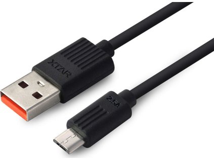kabel przewod usb micro usb xtar 80cm z obsluga szybkiego ladowania do 2 4a czarny 2
