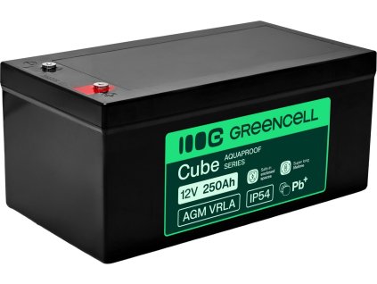 greencell agm vrla 12v 250ah maintenance free battery for boats photovoltaics solar panels 520x268x225mm