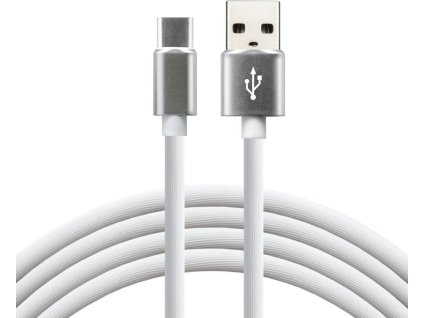 kabel przewod silikonowy usb usb c typ c everactive cbs 1cw 100cm z obsluga szybkiego ladowania do 3a bialy 2