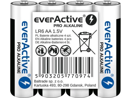 4 x baterie alkaliczne everactive pro lr6 aa taca 2