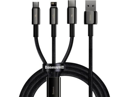 kabel przewod usb 3w1 usb c lightning micro usb 1 5m baseus tungsten gold camltwj 01 do 3 5a