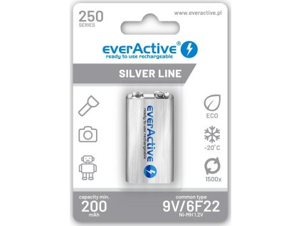 akumulatorek everactive 6f22 9v ni mh 250 mah ready to use 2
