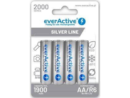 4 x akumulatorki everactive r6 aa ni mh 2000 mah ready to use 2