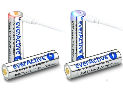 Baterie micro USB everActive 18650 3,7V Li-ion 2600mAh s ochranou BOX