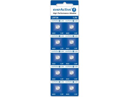 10 x bateria alkaliczna mini everactive ag3 g3 lr736 lr41