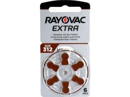 6 x baterie do aparatow sluchowych rayovac extra advanced 312 2