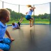trampolina ogrodowa z siatka drabinka 12ft srednica 366cm do ogrodu lato wiek dziecka 3 lata