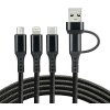 kabel przewod usb c usb 3w1 usb c lightning micro usb 120cm everactive cbb 1 2all do 3a 2