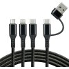 kabel przewod usb c usb 3w1 usb c lightning micro usb 120cm everactive cbb 1 2all do 3a
