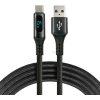 kabel przewod pleciony usb usb c typ c lcd everactive cbb 1cbl 100cm z obsluga szybkiego ladowania do 3a czarny 3