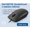 Dell MS116 optická myš, USB, 1000 DPI, černá