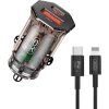 ladowarka samochodowa do telefonow z gniazdem usb oraz usb c pd xo cc50 30w kabel usb c lightning 1m