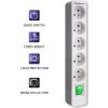 Power strip | 5 zásuvek | 1,8 m | Bílá a šedá